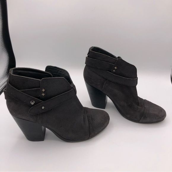 Rag & Bone Harrow Suede Block Heel Ankle Boots Booties size 38/8 - Picture 6 of 13